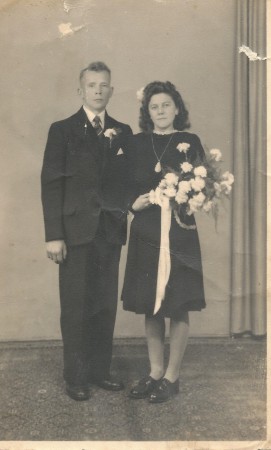 Trouwfoto Oene van Dijk en Joke Weening